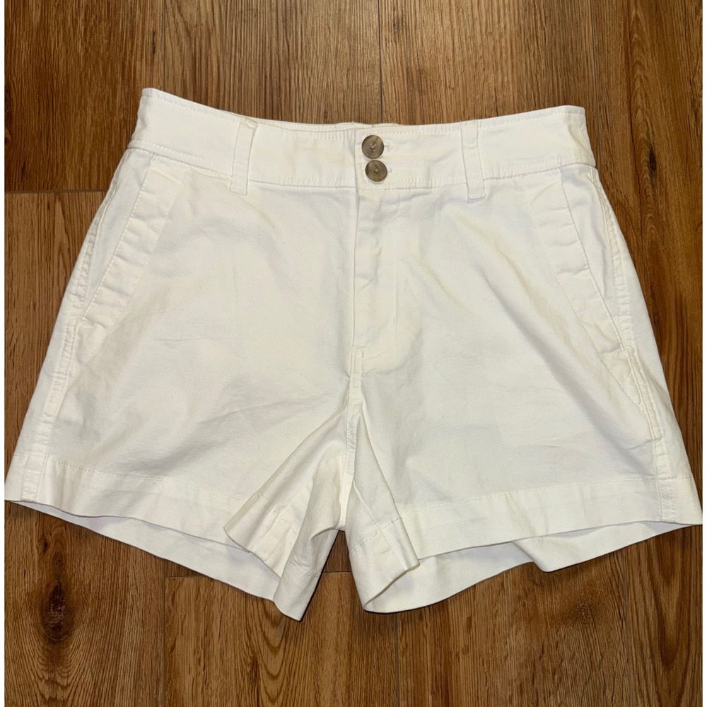 Women's White High-Rise Casual Shorts